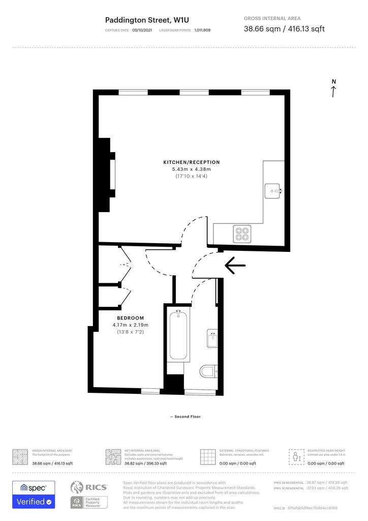 1 bedroom flat to rent - floorplan