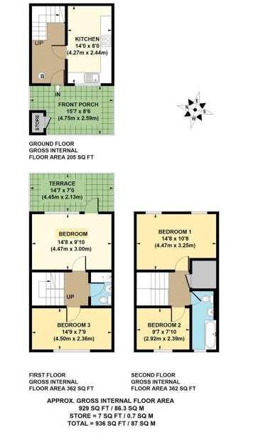 4 bedroom town house to rent - floorplan