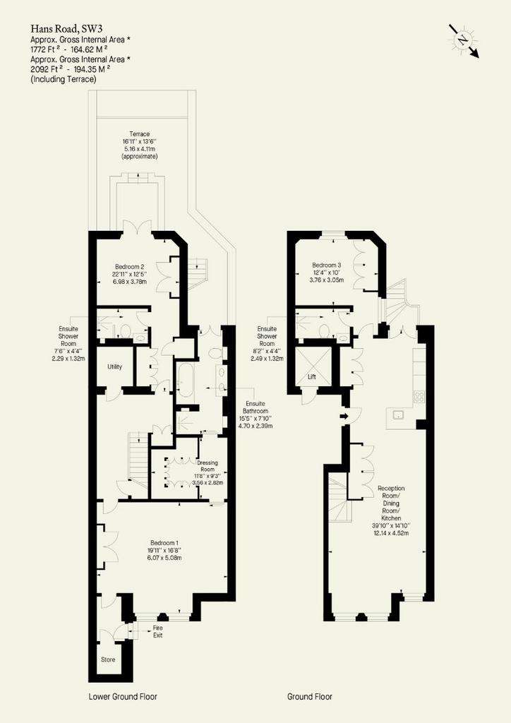 3 bedroom flat to rent - floorplan