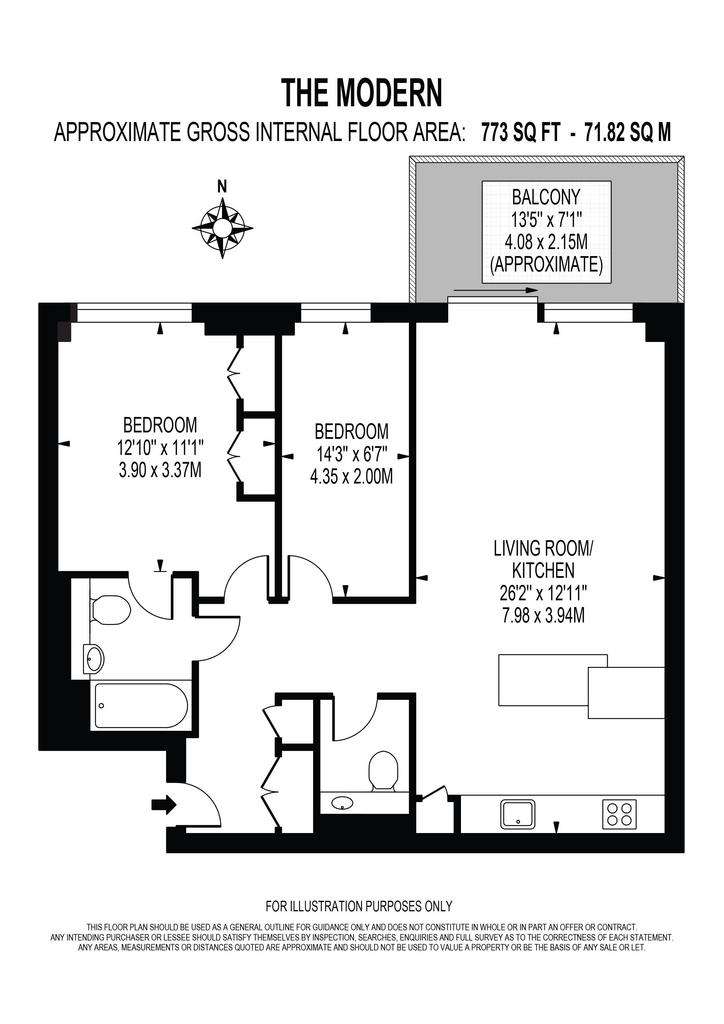 2 bedroom flat to rent - floorplan