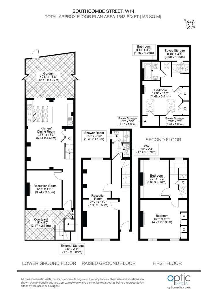 4 bedroom terraced house to rent - floorplan