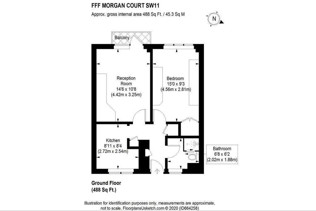 1 bedroom flat for sale - floorplan