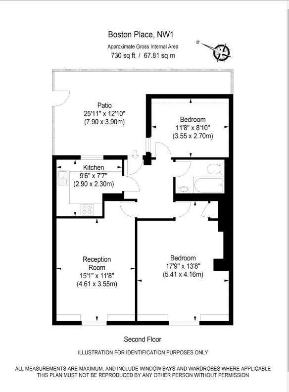 2 bedroom flat to rent - floorplan