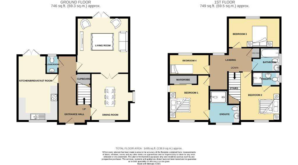 4 bedroom detached house to rent - floorplan