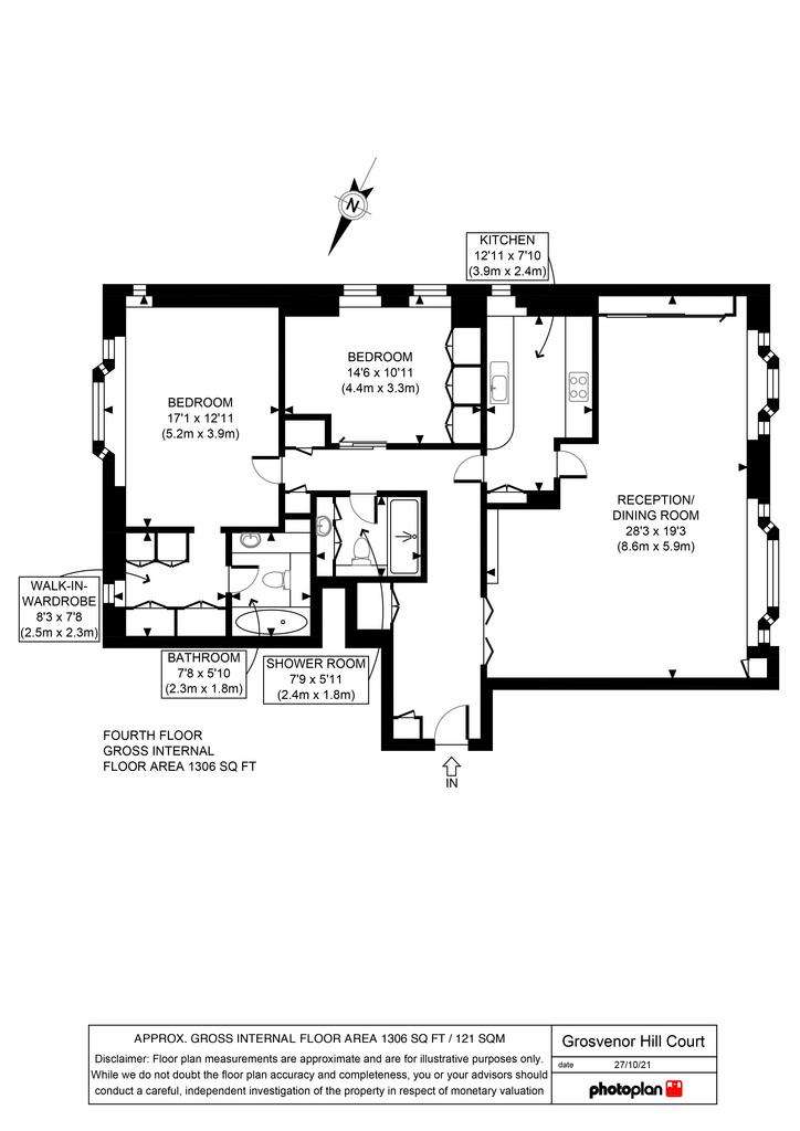 2 bedroom flat to rent - floorplan