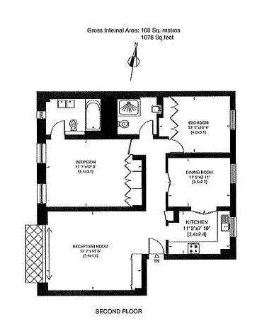 2 bedroom flat to rent - floorplan