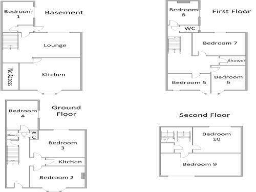 10 bedroom semi-detached house to rent - floorplan