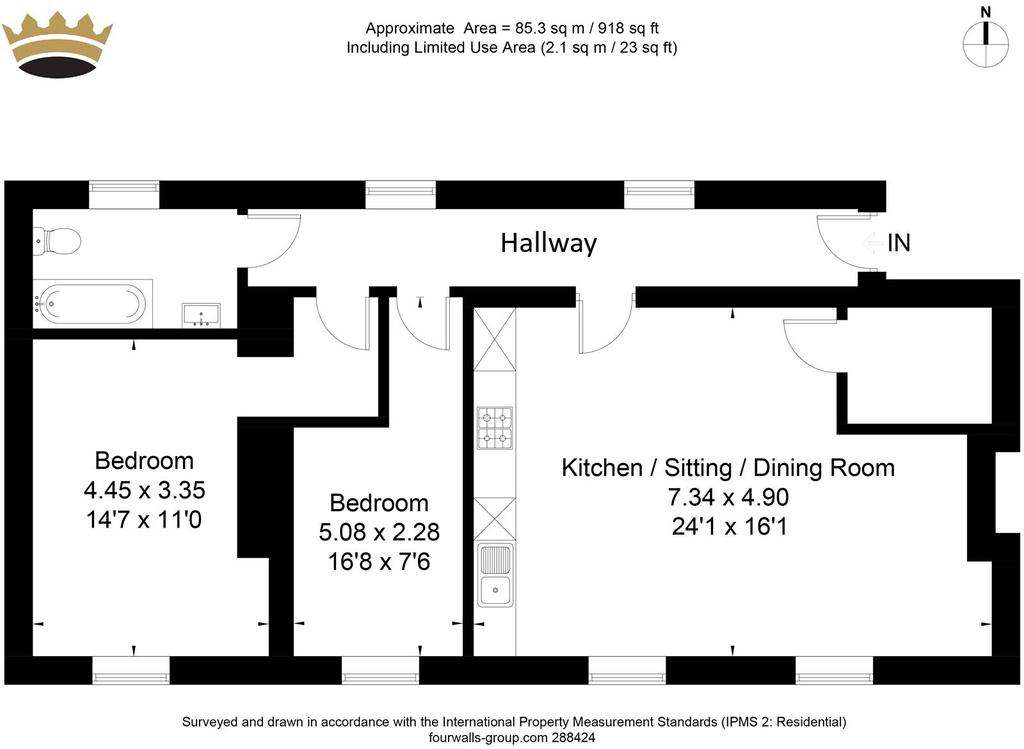 2 bedroom flat for sale - floorplan