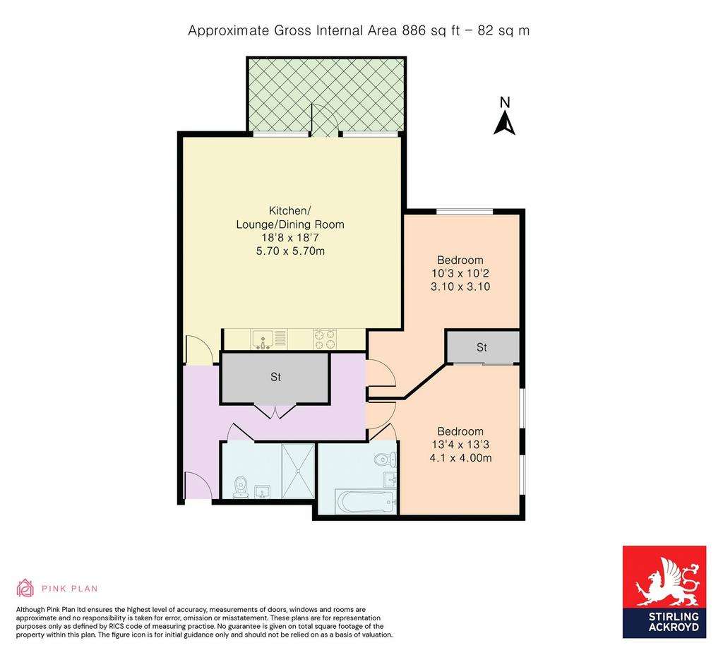 2 bedroom flat to rent - floorplan