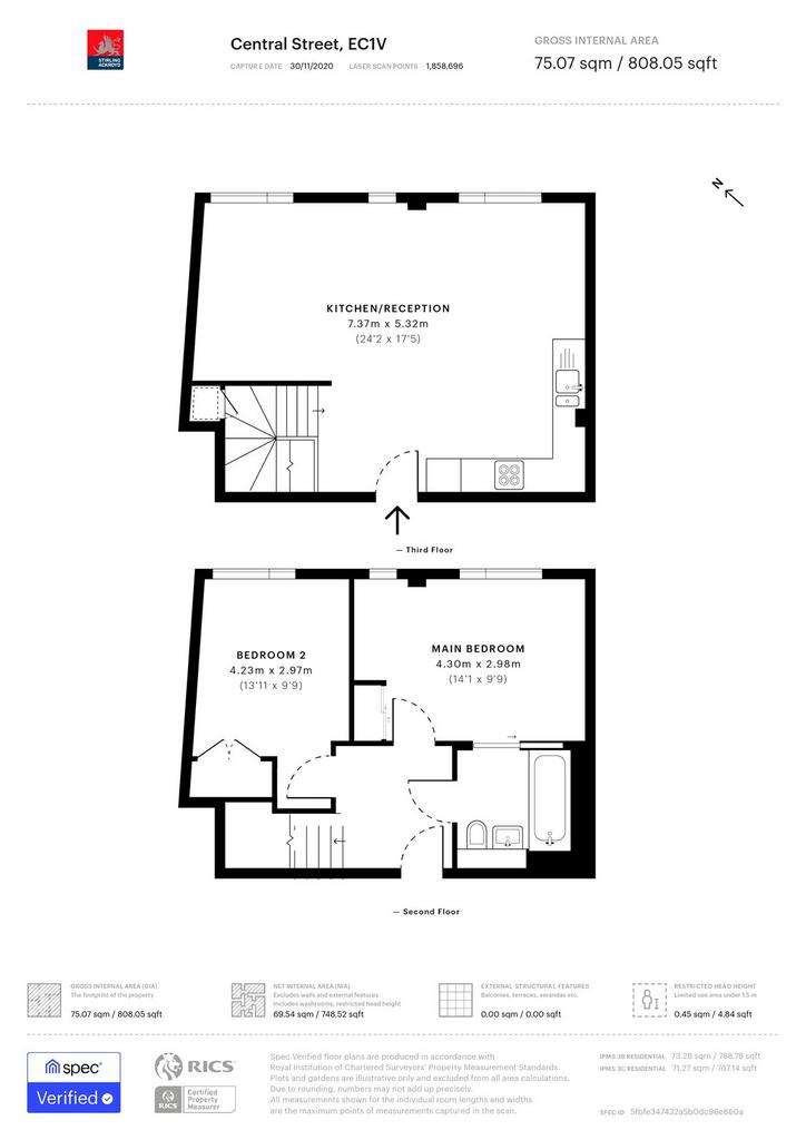 2 bedroom flat to rent - floorplan