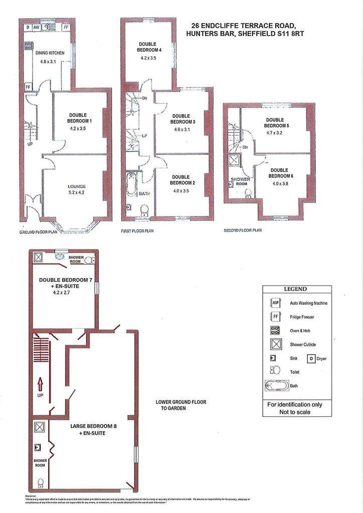 8 bedroom semi-detached house to rent - floorplan