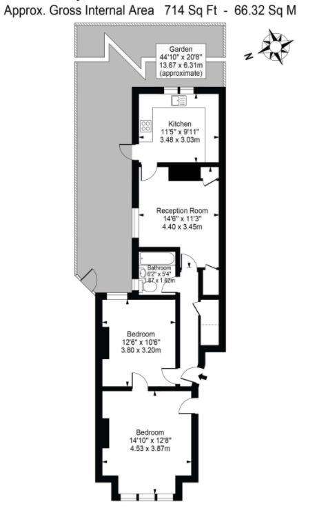 1 bedroom flat to rent - floorplan