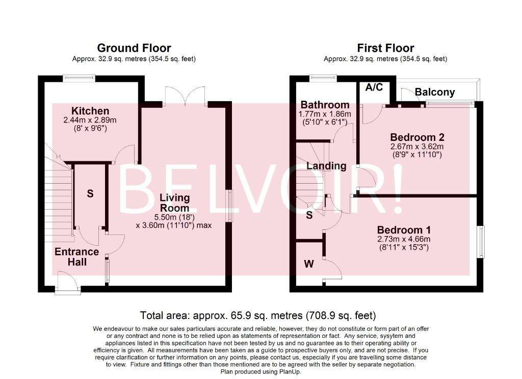 2 bedroom flat to rent - floorplan