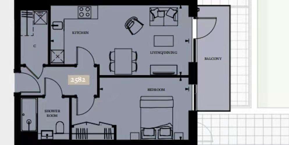 1 bedroom flat to rent - floorplan