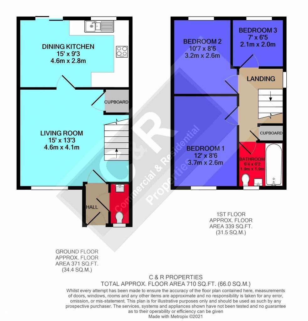 3 bedroom semi-detached house to rent - floorplan