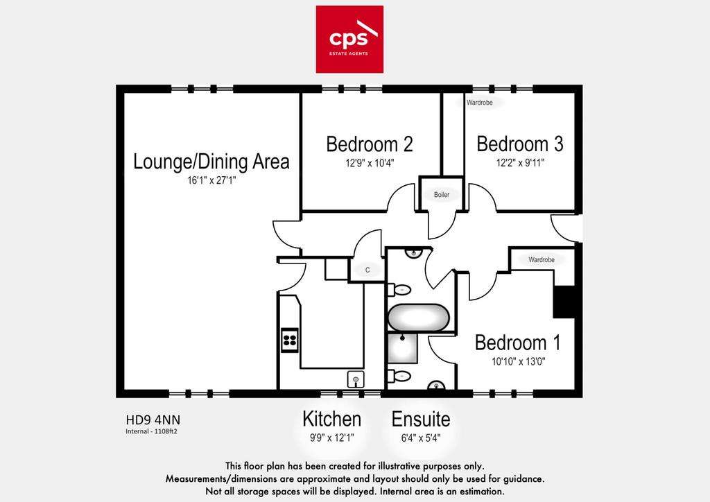 3 bedroom flat to rent - floorplan