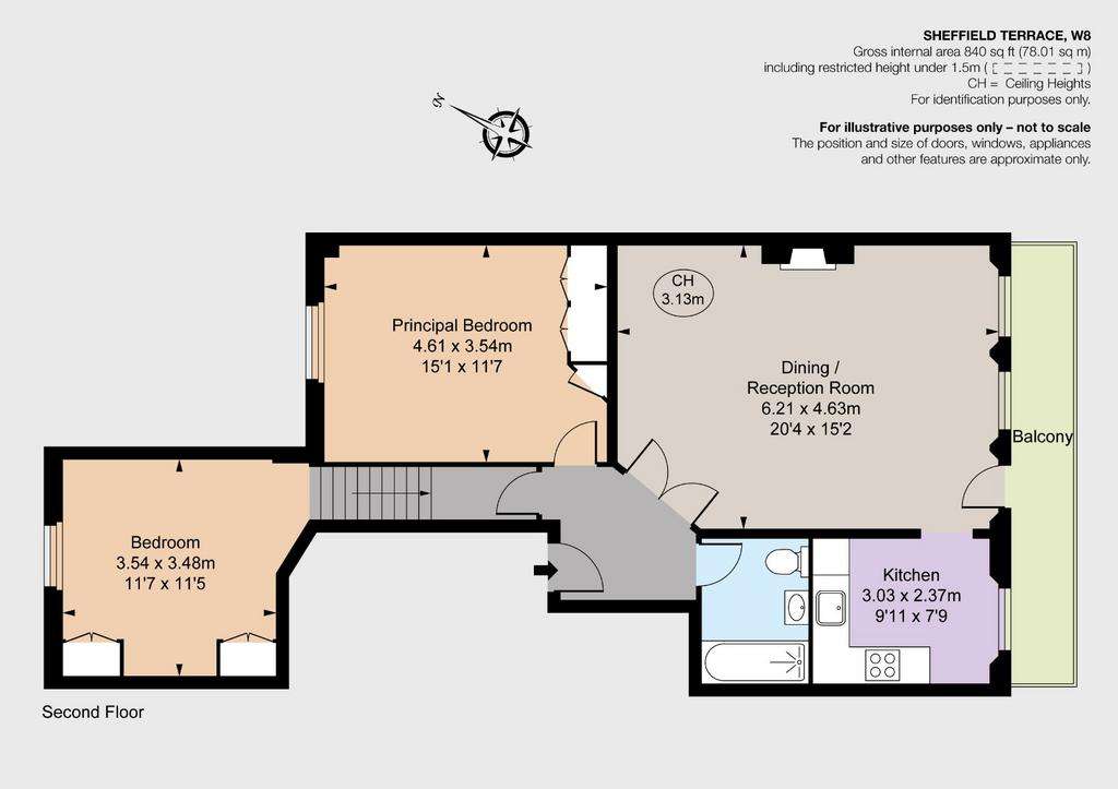 2 bedroom flat to rent - floorplan