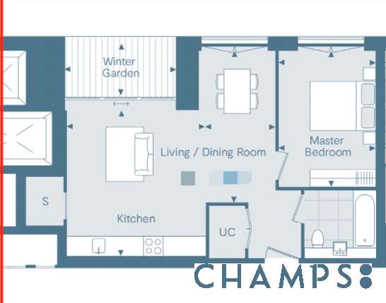 1 bedroom flat to rent - floorplan