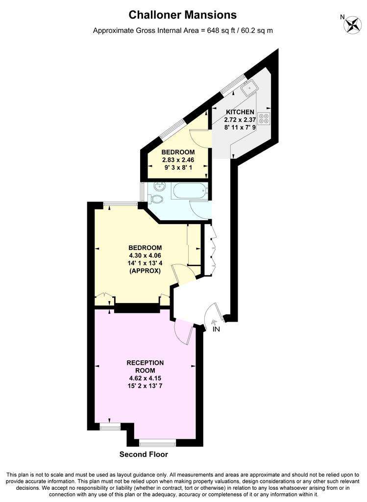 2 bedroom flat to rent - floorplan