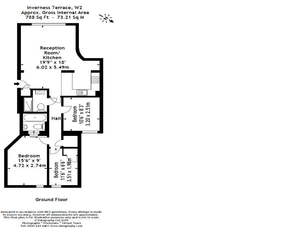 3 bedroom flat for sale - floorplan