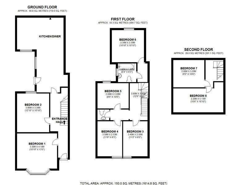 8 bedroom house to rent - floorplan