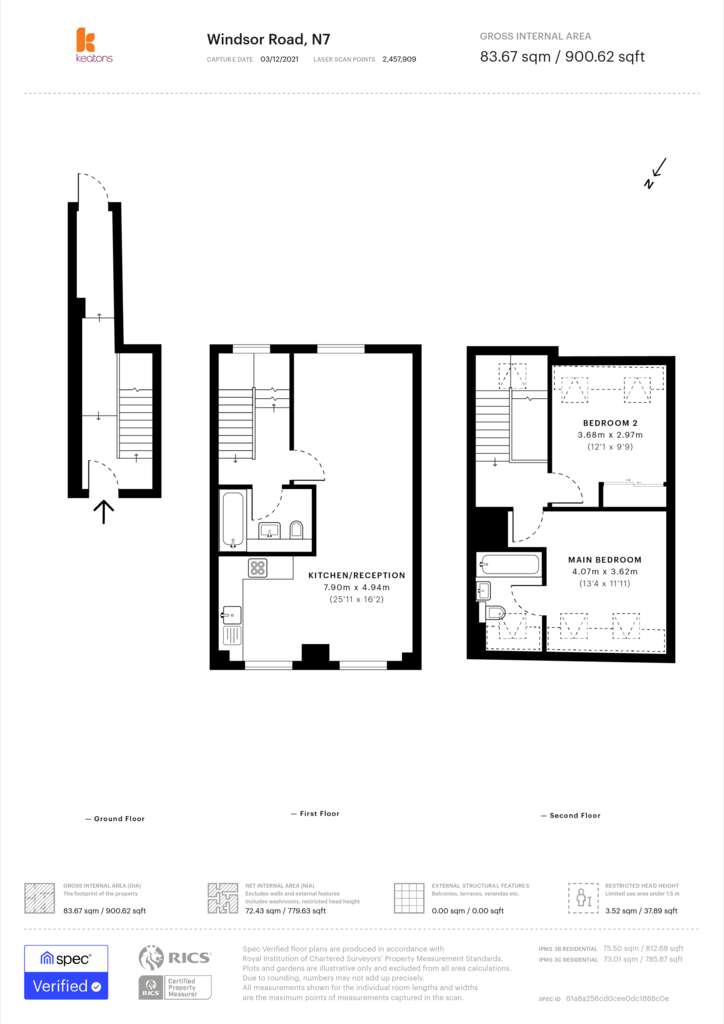 2 bedroom flat to rent - floorplan