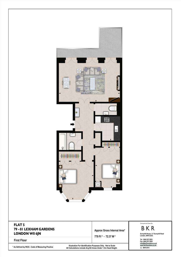 2 bedroom flat to rent - floorplan