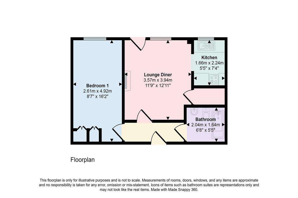 1 bedroom retirement property for sale - floorplan