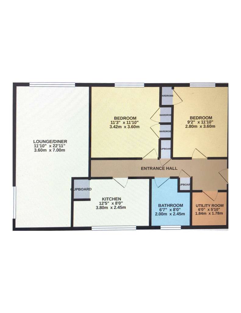 2 bedroom flat to rent - floorplan