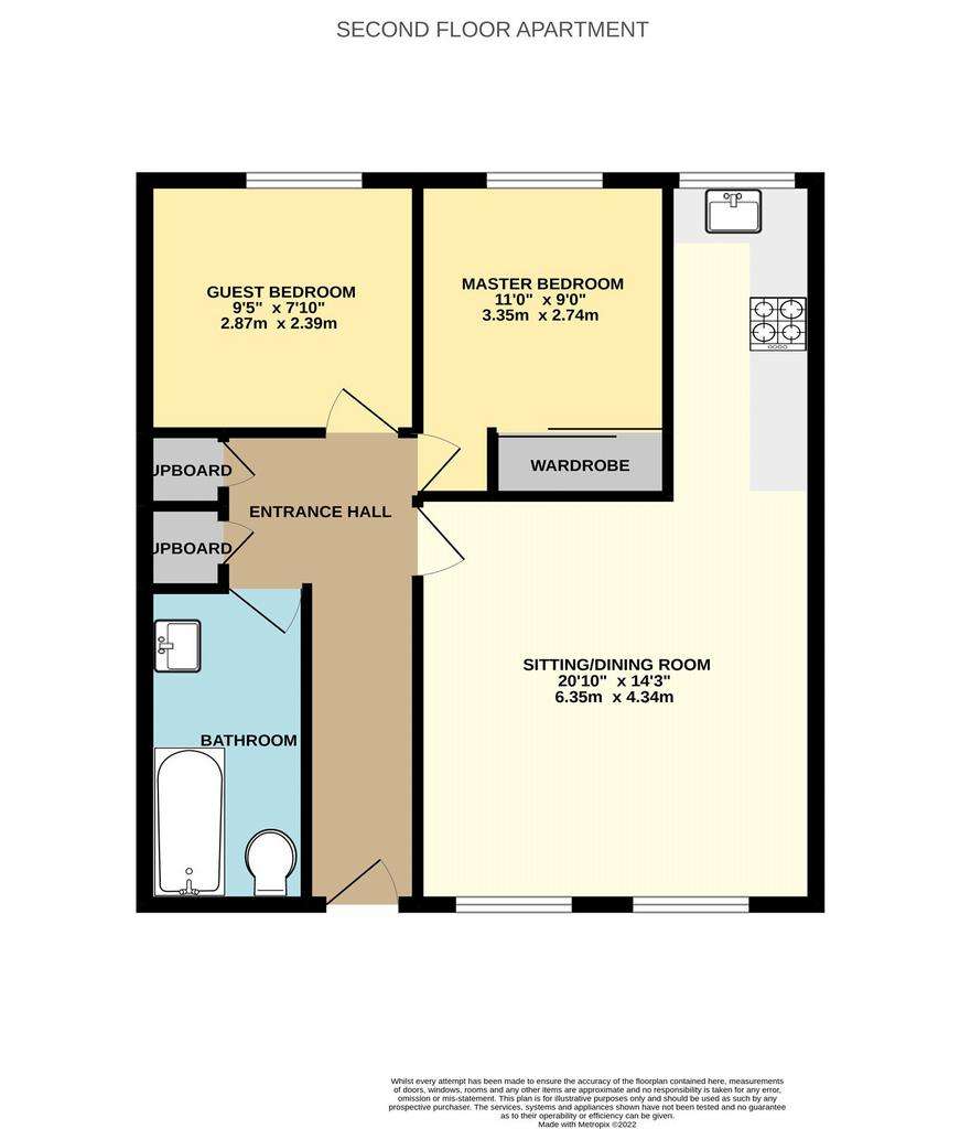 2 bedroom flat to rent - floorplan