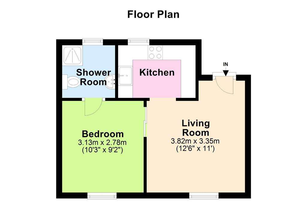 1 bedroom flat to rent - floorplan