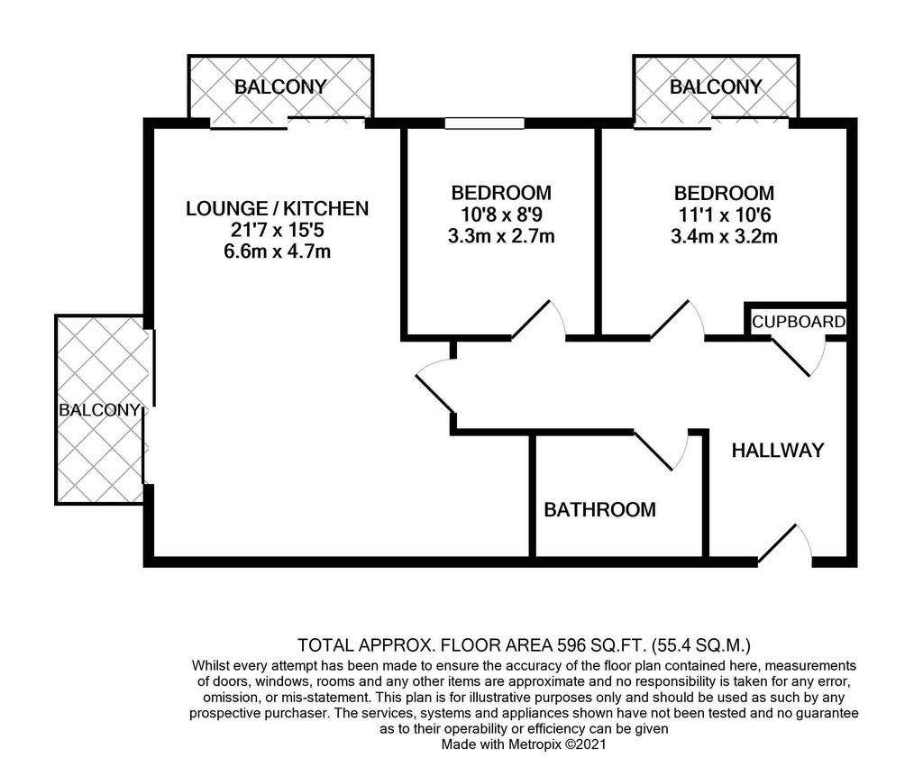 2 bedroom flat to rent - floorplan