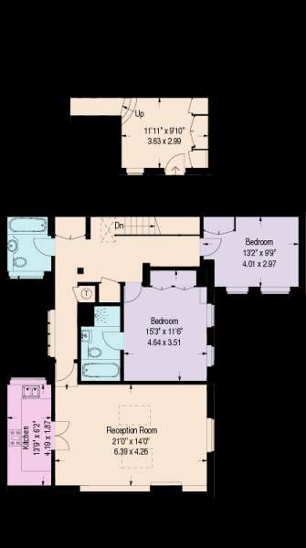 2 bedroom flat to rent - floorplan