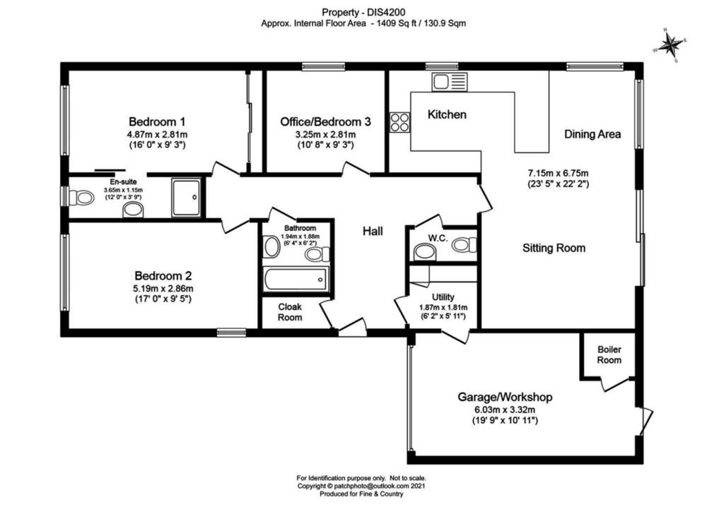 3 bedroom detached bungalow for sale - floorplan