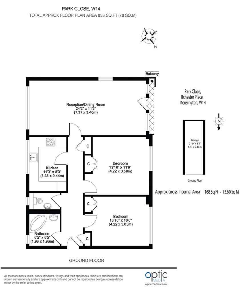 2 bedroom flat to rent - floorplan