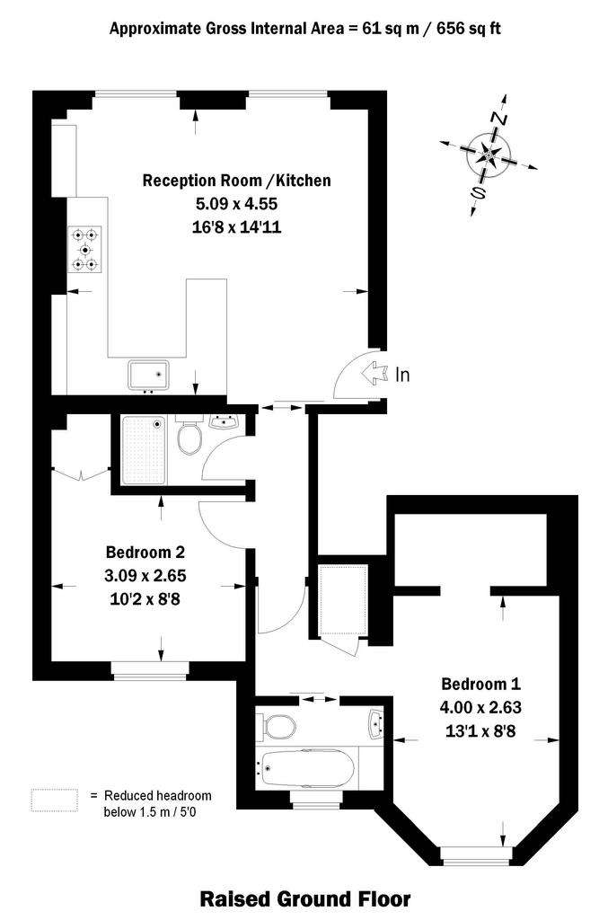 2 bedroom flat to rent - floorplan