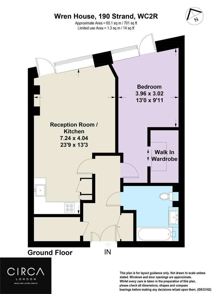 1 bedroom flat to rent - floorplan