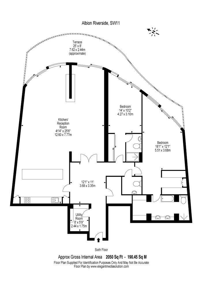 2 bedroom flat to rent - floorplan