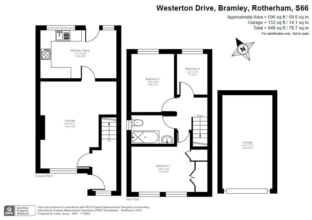 3 bedroom semi-detached house to rent - floorplan