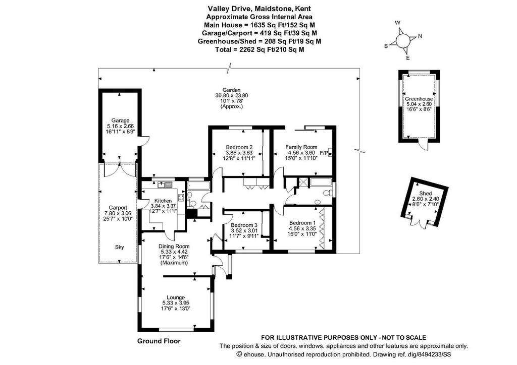 3 bedroom bungalow for sale - floorplan