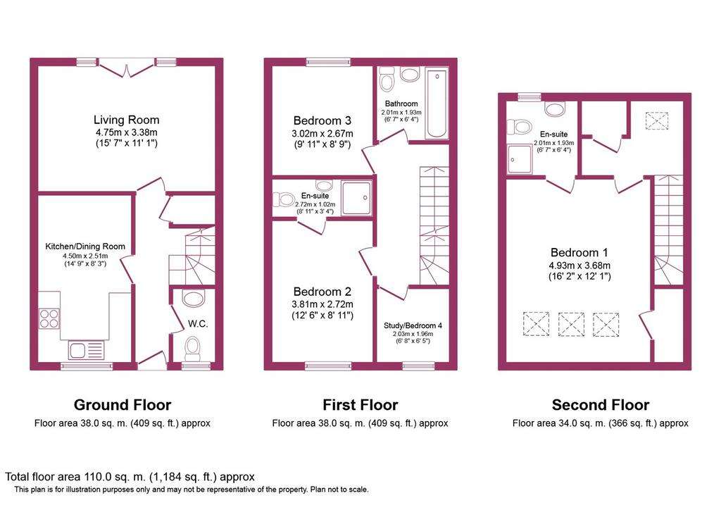 4 bedroom house to rent - floorplan