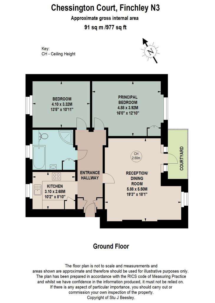 2 bedroom flat to rent - floorplan