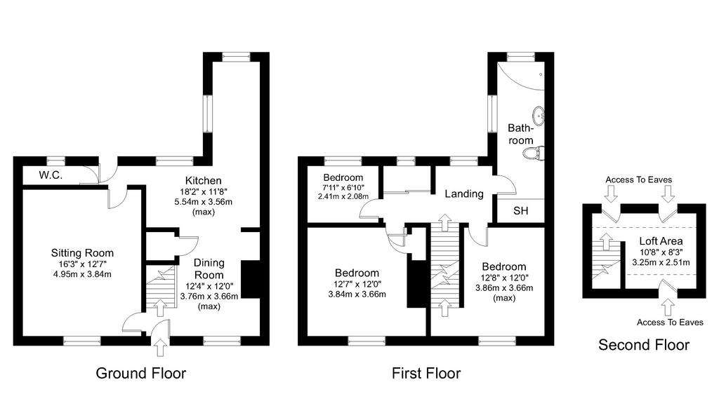 3 bedroom terraced house for sale - floorplan