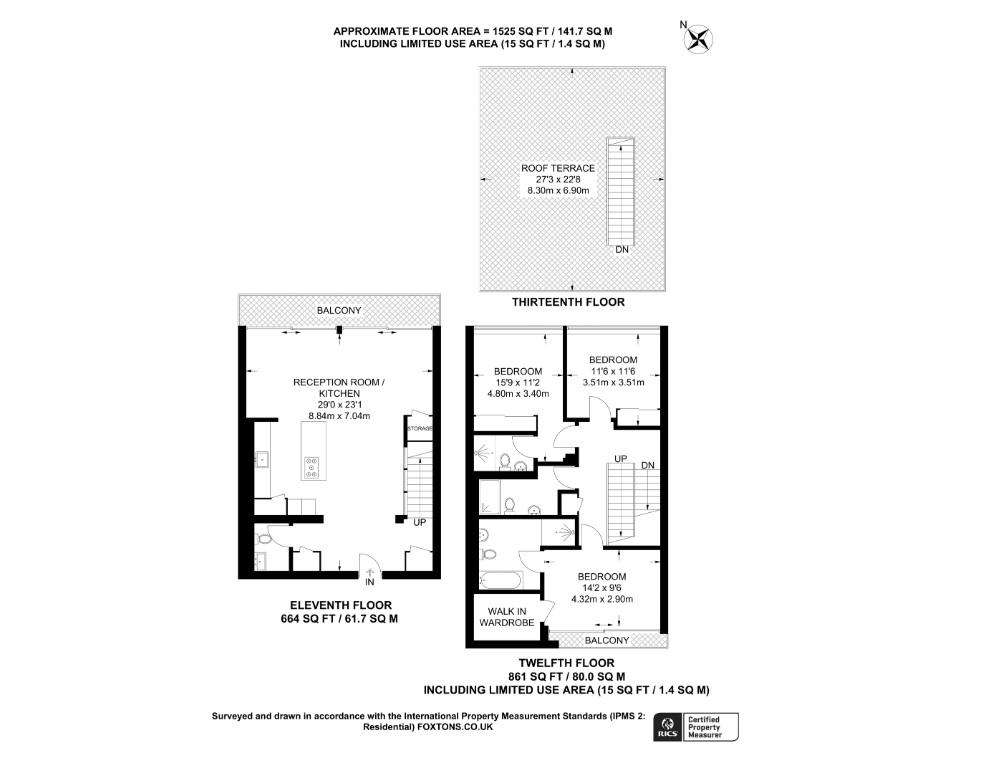 3 bedroom penthouse apartment to rent - floorplan