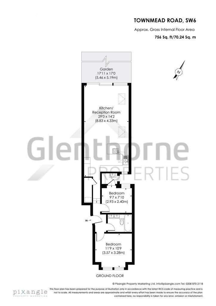 2 bedroom ground floor flat to rent - floorplan