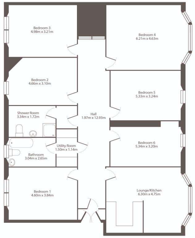 6 bedroom flat to rent - floorplan