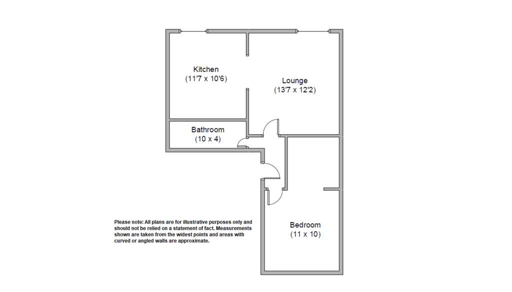 1 bedroom flat to rent - floorplan