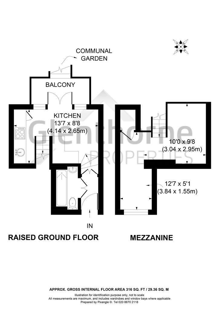 Studio flat to rent - floorplan