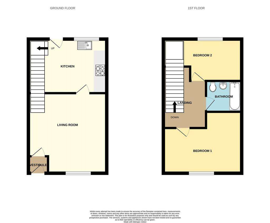 2 bedroom terraced house to rent - floorplan