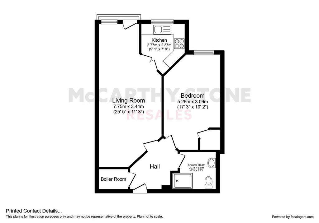 1 bedroom flat for sale - floorplan